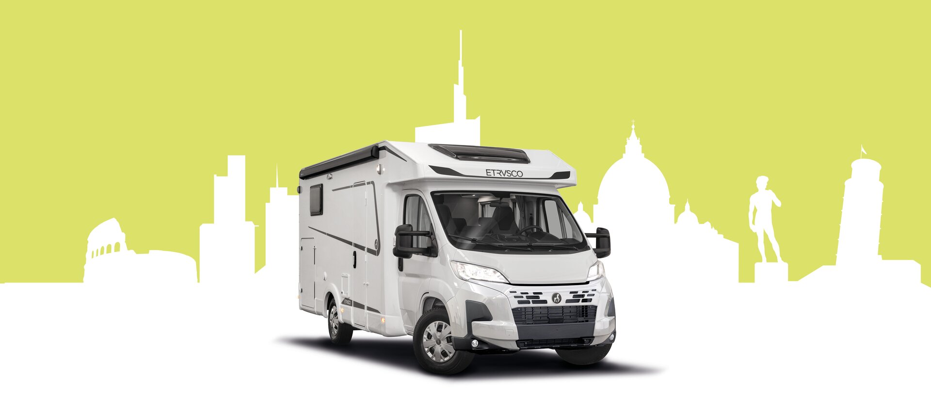 Etrusco Base T – Stilfuld delintegreret autocamper på Fiat-basis med et smart rumkoncept og alsidige campingfunktioner.