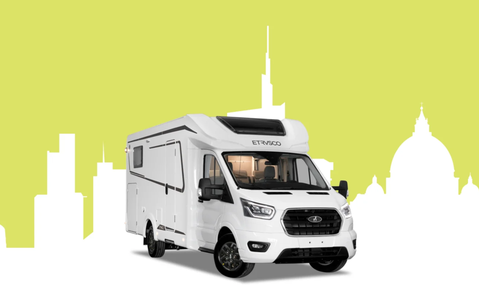 Ford semi-intégré – Camping-car d'Etrusco avec un design moderne et un espace de vie généreux pour des voyages confortables.